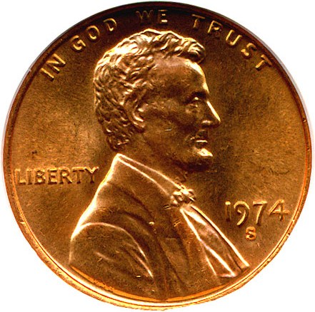 image for: 1974-S 1c ANACS MS65 RD