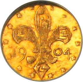 image for: Token: 1904 Gold 50c NGC MS63 (Louisiana Purchase Gold Expo, H-61-320)