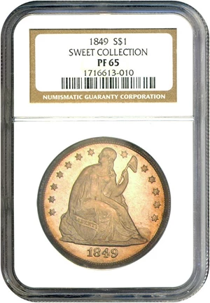 image for: 1849 $1 NGC Proof 65 ex: Sweet Collection