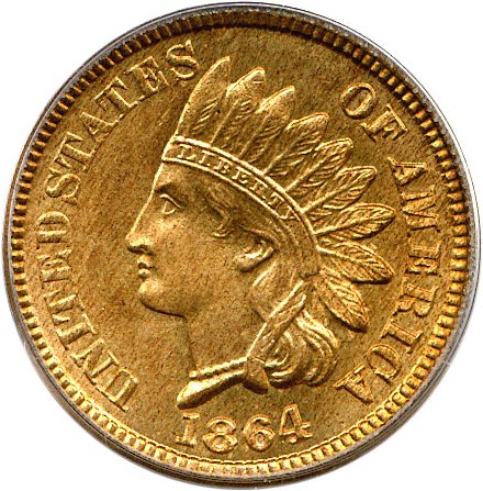 image for: 1864 1c PCGS MS66 RD (Bronze)