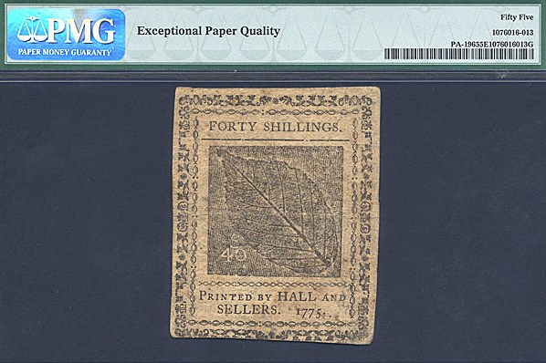 image for: Penn: 1775 40s 8-Dec PMG AU55 EPQ (Fr.PA196)