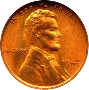 image for: 1947-S 1c ANACS MS67 RD
