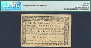 image for: New York: 1776 $2/3 5-Mar PMG AU55 EPQ (Fr.NY190)