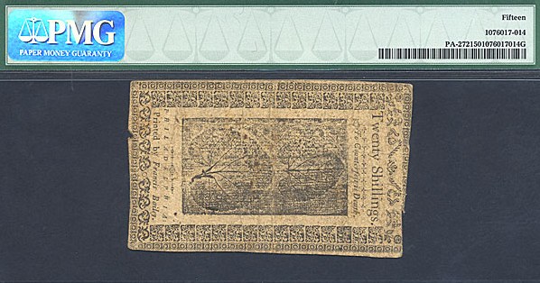 image for: Penn: 1785 20s 16-Mar PMG F15 (Fr.PA272)