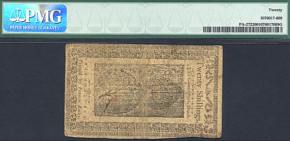 image for: Penn: 1785 20s 16-Mar PMG VF20 (Fr.PA272)