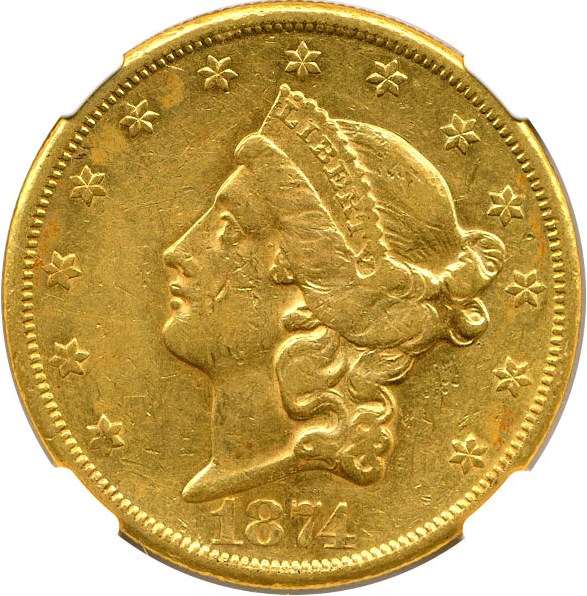 image for: 1874-CC $20 NGC XF45 