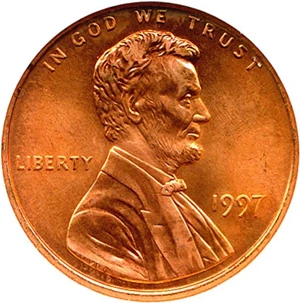 image for: 1997 1c ANACS MS66 RD