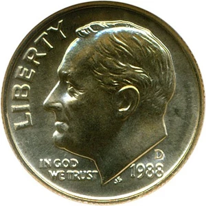image for: 1988-D 10c ANACS MS66 FB