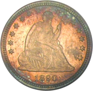 image for: 1890 25c PCGS Proof 64 * Color *