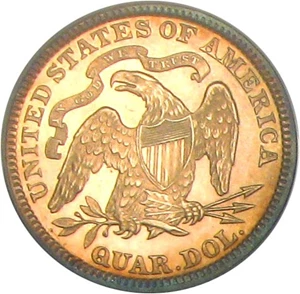 image for: 1890 25c PCGS Proof 64 * Color *