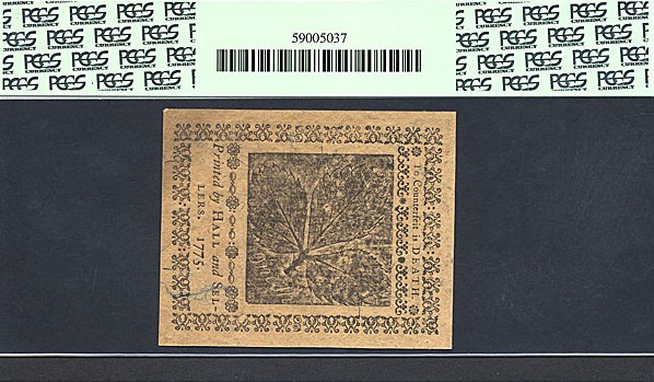 image for: Penn: 1775 1s 25-Oct PCGS AU58 PPQ (Fr.PA186)