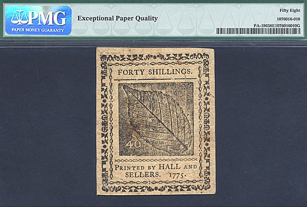 image for: Penn: 1775 40s 8-Dec PMG AU58 EPQ (Fr.PA196)