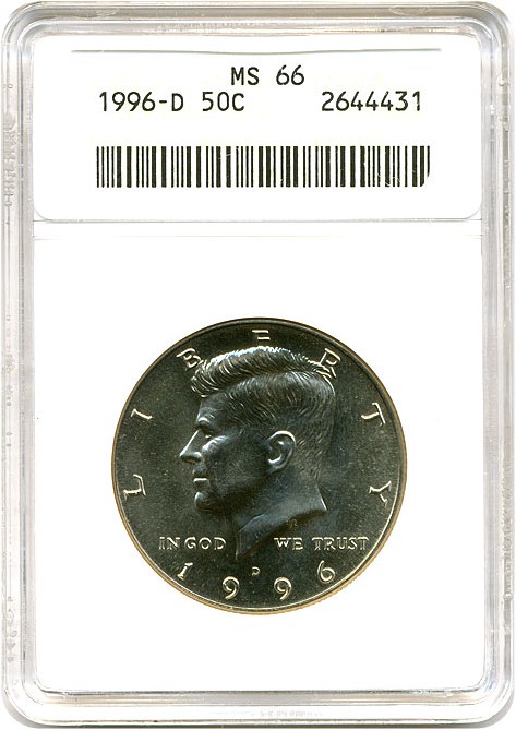 image for: 1996-D 50c ANACS MS66