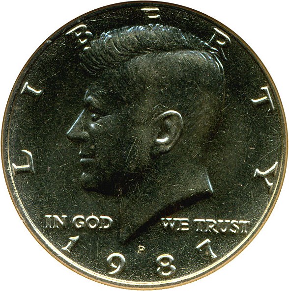 image for: 1987-P 50c ANACS MS64