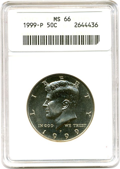 image for: 1999-P 50c ANACS MS66