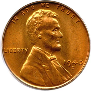 image for: 1940-D 1c PCGS MS66 RD