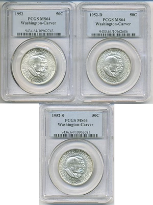 image for: 1952-PDS Wash-Carver Set PCGS MS64
