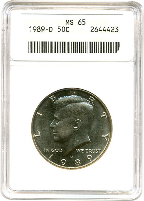 image for: 1989-D 50c ANACS MS65