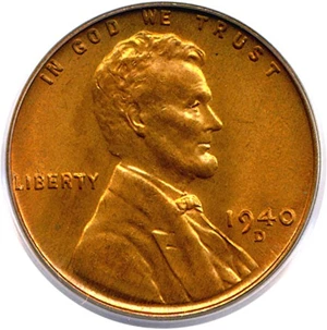 image for: 1940-D 1c PCGS MS66 RD