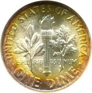 image for: 1951-S 10c ANACS MS66 FB