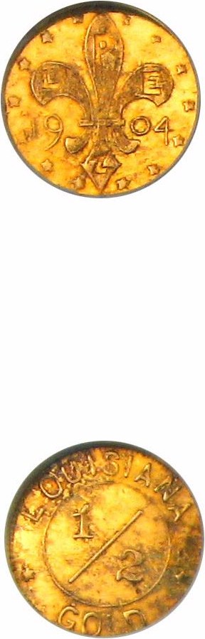 image for: Token: 1904 Gold 50c NGC MS63 (Louisiana Purchase Gold Expo, H-61-320)