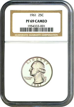 image for: 1961 25c NGC Proof 69 Cameo