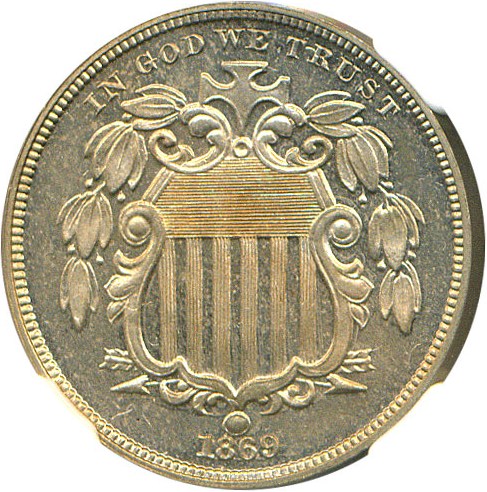 image for: 1869 5c NGC Proof 64