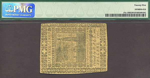 image for: Pennsylvania: Fr.PA160 1773 6s 20-Mar PMG VF25  [1802]