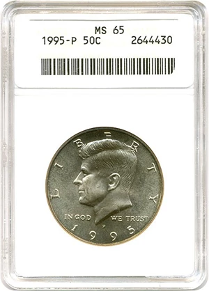 image for: 1995-P 50c ANACS MS65