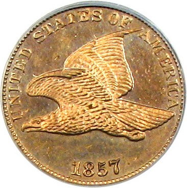 image for: 1857 Flying Eagle 1c PCGS/CAC Proof 64
