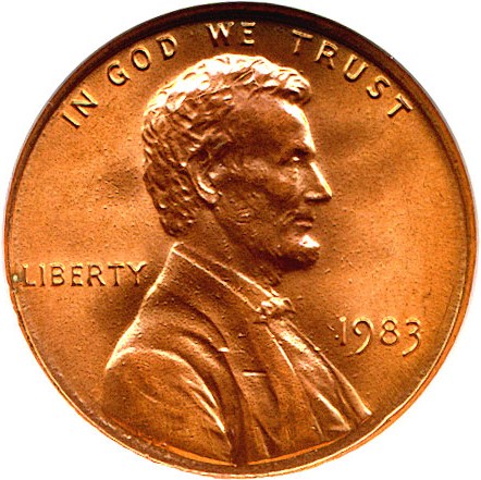 image for: 1983 1c ANACS MS65 RD