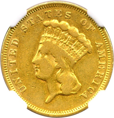 image for: 1857-S $3 NGC XF40