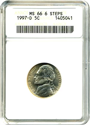 image for: 1997-D 5c ANACS MS66 (6 Steps)