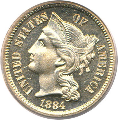 image for: 1884 3cN PCGS/CAC Proof 66 Cameo