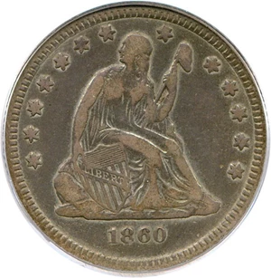 image for: 1860-O 25c PCGS VF30