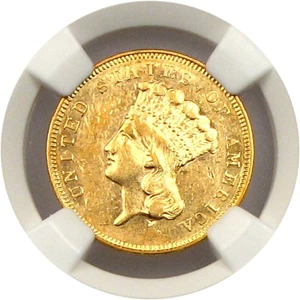 image for: 1856-S $3 NGC AU55