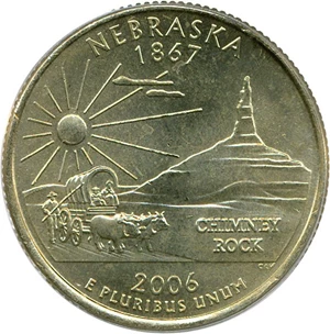 image for: 2006-P Nebraska 25c ANACS MS66