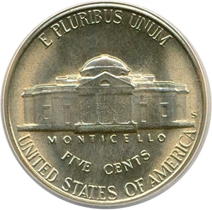 image for: 1949-S 5c ANACS MS64
