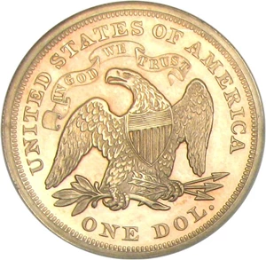 image for: 1868 $1 NGC Proof 63