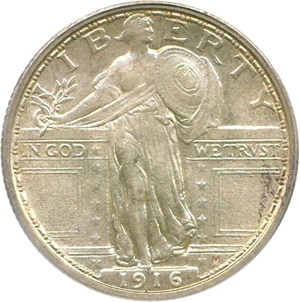 image for: 1916 Standing Liberty 25c PCGS MS63 FH