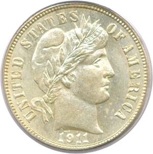 image for: 1911-D 10c PCGS MS65