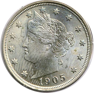 image for: 1905 5c PCGS MS63 OGH