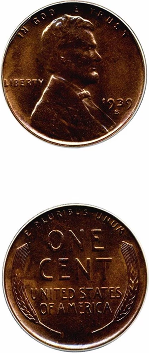 image for: 1939-S 1c ANACS MS63 RB