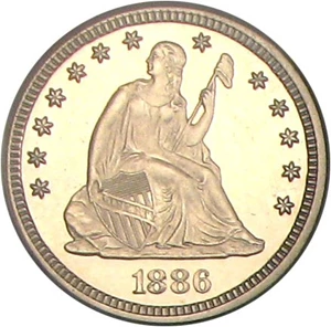 image for: 1886 25c PCGS Proof 64 Cameo