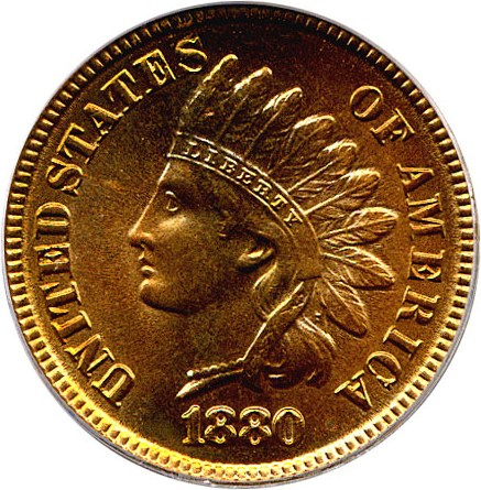 image for: 1880 1c PCGS/CAC MS66 RD