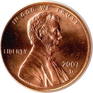 image for: 2007-D 1c ANACS MS65 RD