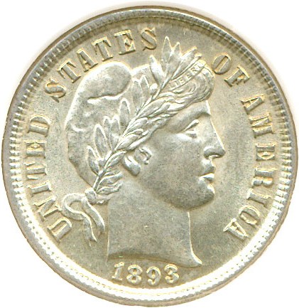 image for: 1893/2 10c DGS AU58