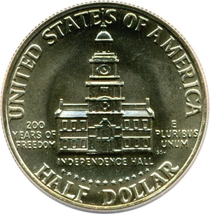 image for: 1976-D Clad 50c ANACS MS64