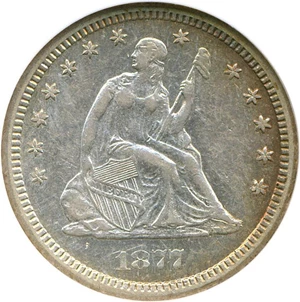 image for: 1877-CC 25c NGC/CAC AU50