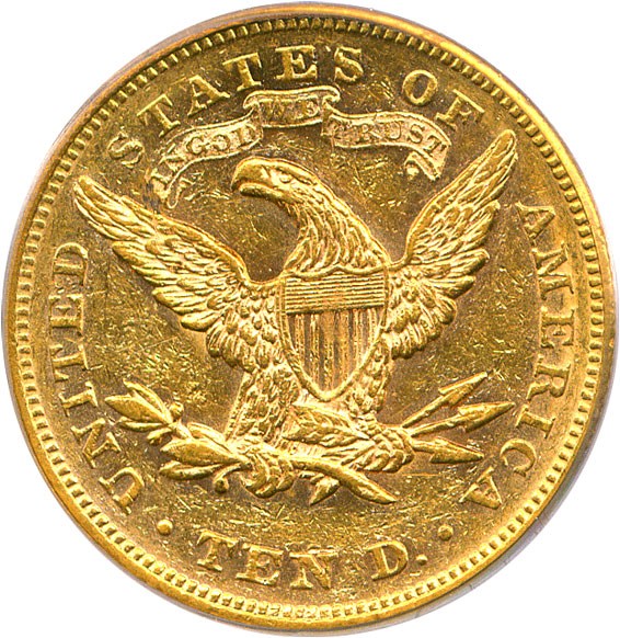 image for: 1868 $10 PCGS AU50
